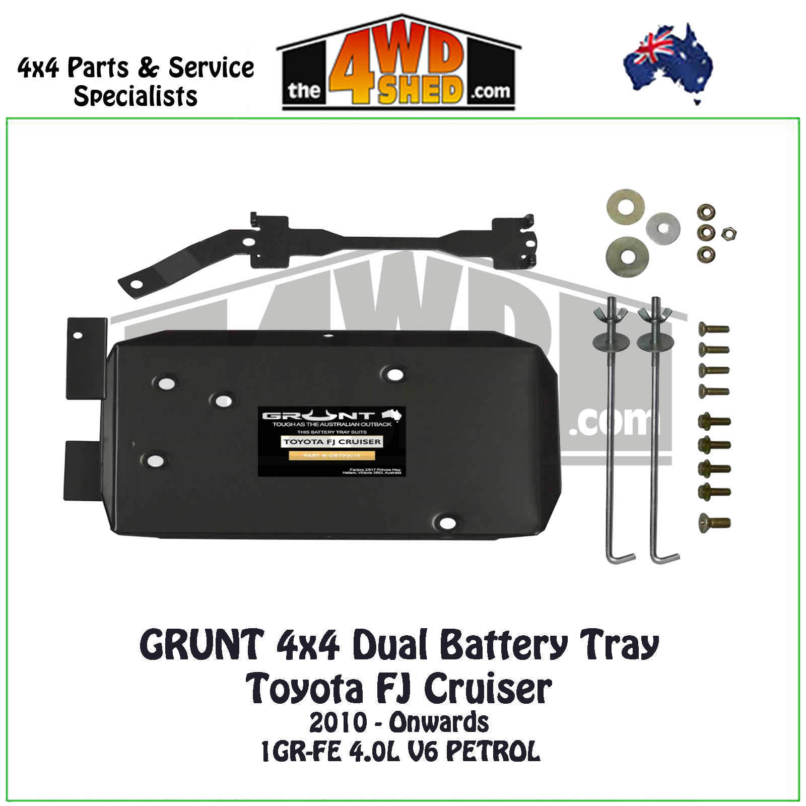 Toyota FJ Cruiser Dual Battery Tray Grunt 4x4