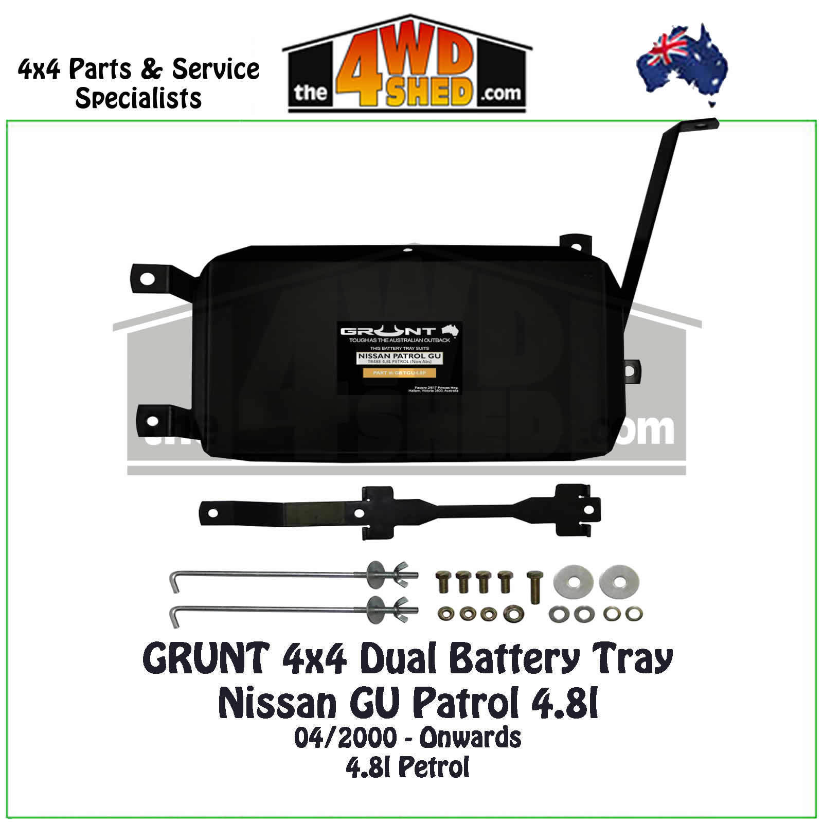 Nissan GU Y61 Patrol 4.8l Petrol Dual Battery Tray Grunt 4x4
