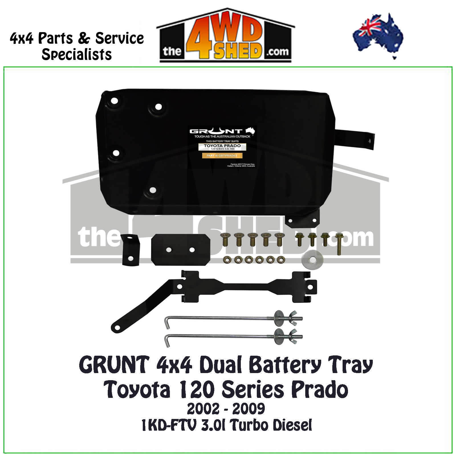 120 Series Prado 20022009 3.0l Diesel Dual Battery Tray Grunt 4x4