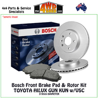 Front Disc Brake Pad & Rotor Kit Toyota Hilux KUN/GUN w/ VSC