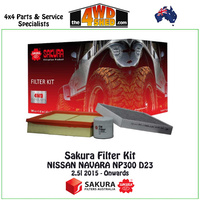 Sakura Filter Kit Nissan Navara NP300 D23 2.5l 2015-On