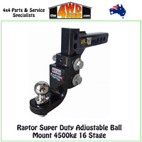 Raptor Super Duty Adjustable Ball Mount Hitch 4500kg 16 Stage