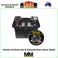 Portable 12V Battery Box & Bluetooth Battery Monitor Bundle