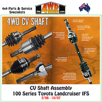 CV Shaft Assembly Toyota 100 Series Landcruiser IFS 3/98-10/07 Raised Height