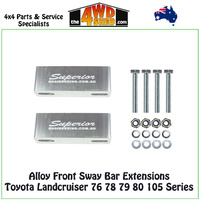 Alloy Front Sway Bar Extensions Toyota Landcruiser 76 78 79 80 105 Series