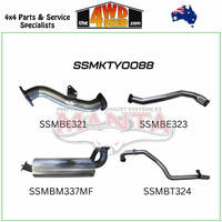105 Series Toyota Landcruiser 4.2l 1HZ with Factory CT26 Turbo 3 Inch Exhaust Turbo Back with Muffler
