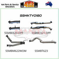 200 Series Toyota Landcruiser  VDJ V8 DPF 3 inch Exhaust Dual Turbo Back with Cats No Mufflers 4 inch Tail Pipe Exit