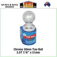 Chrome 50mm Tow Ball 3.5T 7/8" x 51mm