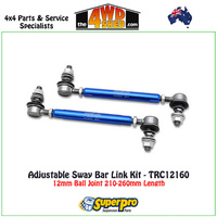 Adjustable Sway Bar Link Kit 12mm Ball Joint 210-260mm Length TRC12160