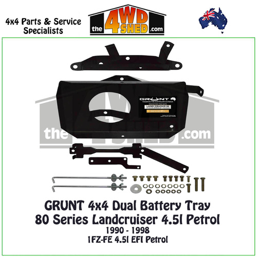 80 Series Landcruiser 4.5l Petrol Dual Battery Tray Grunt 4x4