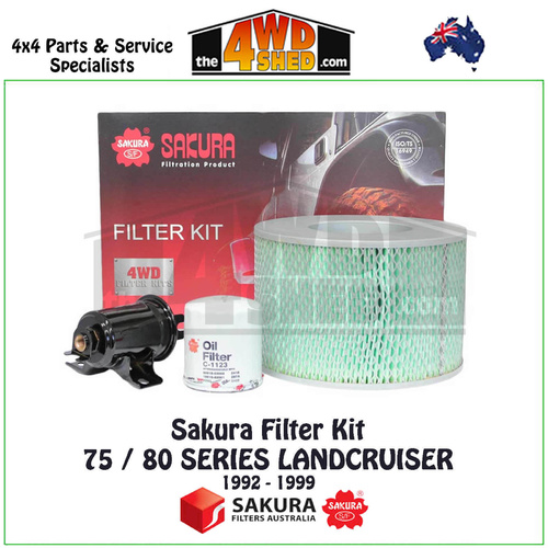 Sakura Filter Kit 75 80 Series Toyota Landcruiser FZJ 4.5l 1992-1999