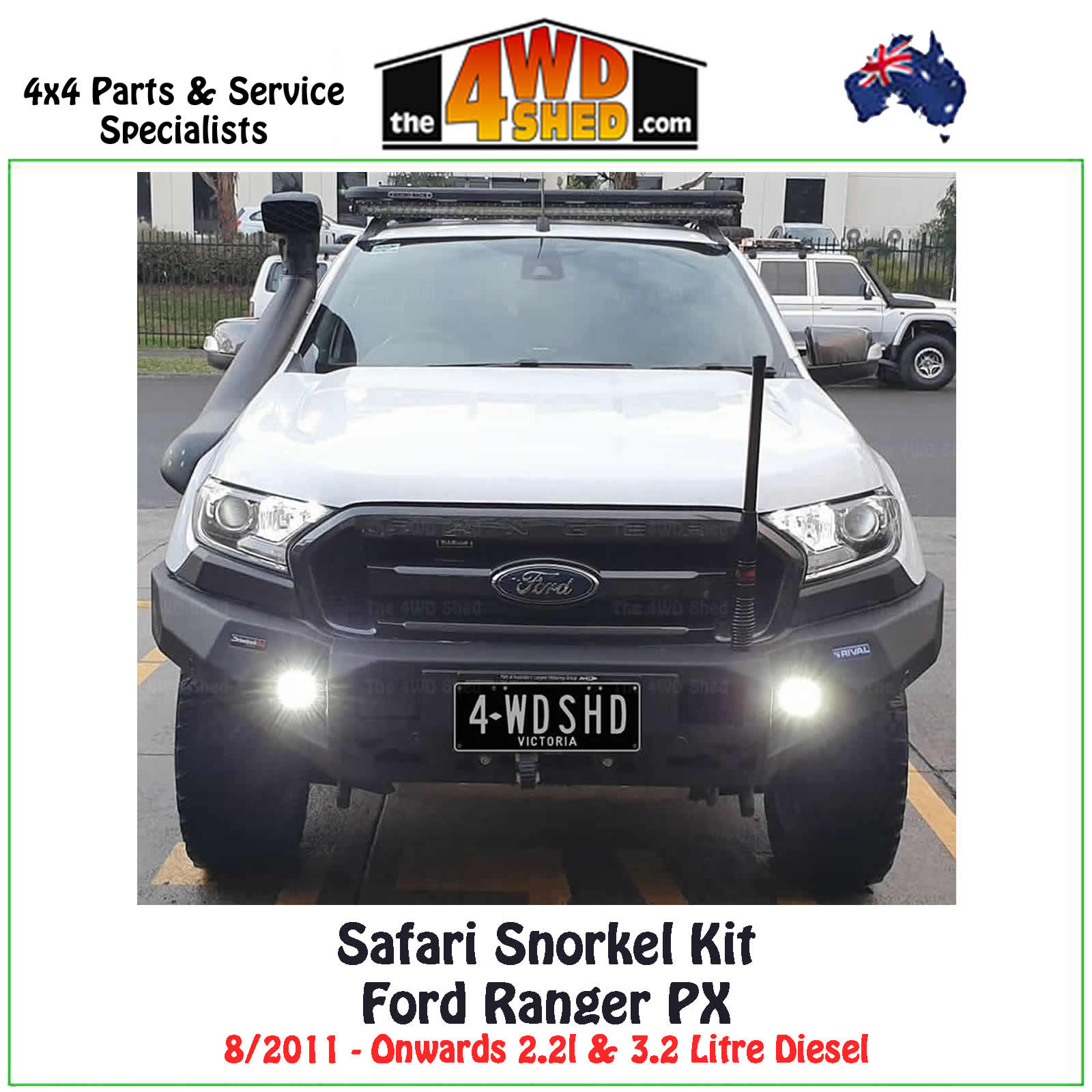Snorkel Kit For Ford Ranger PX T6 (XL, XLS, XLT, Wildtrak) 2011-2015 Diesel