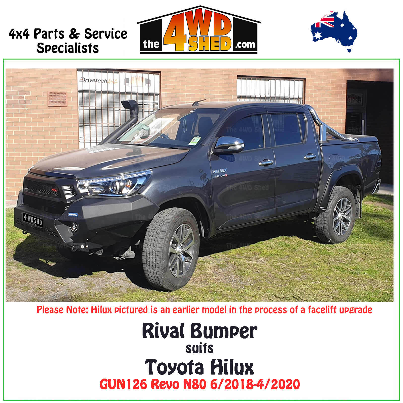 Rival Bumper Bull Bar Toyota Hilux GUN126 Revo N80 6 2018 4 2020