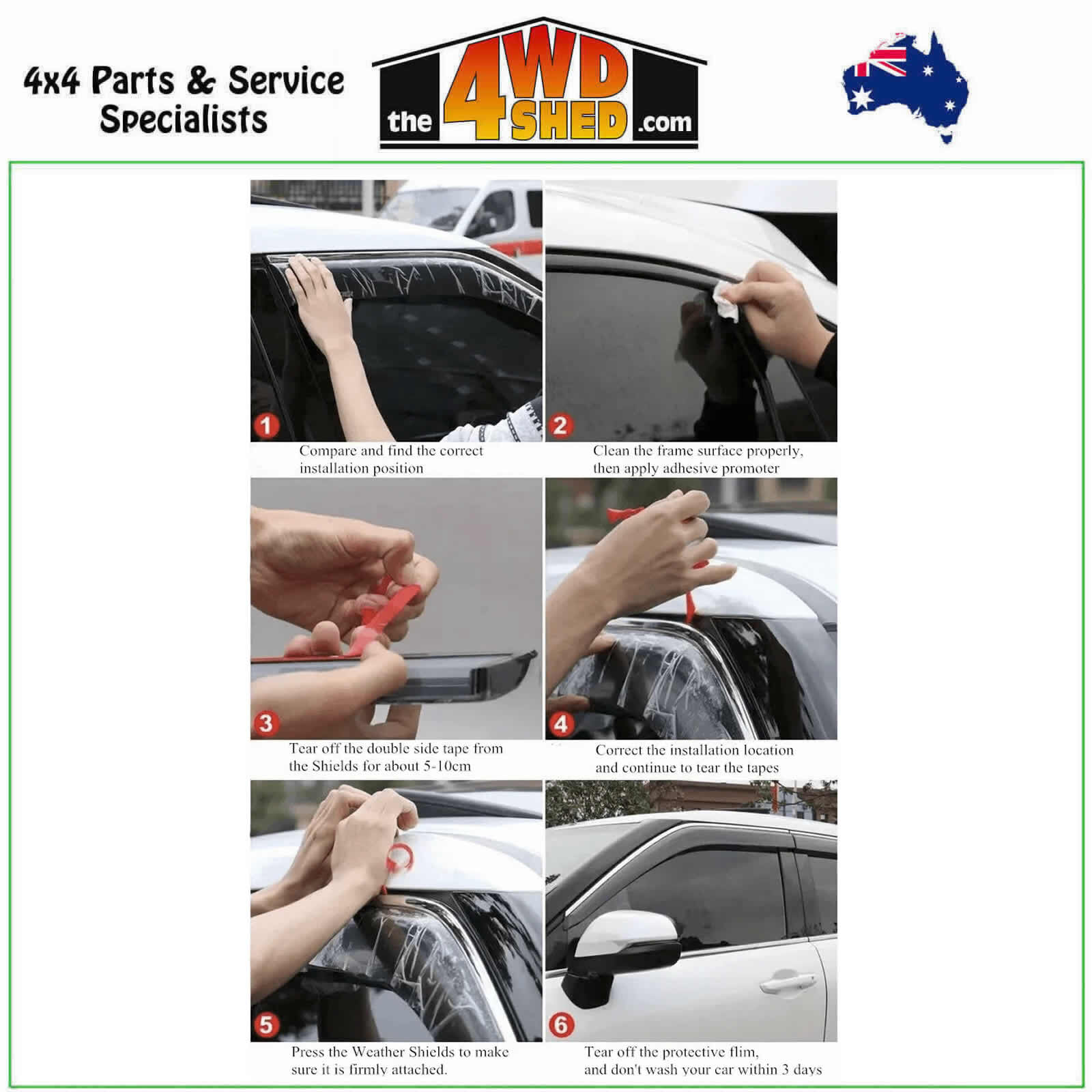Weather Shields For Triton MQ MR Dual Cab (03/2015-10/2023) – Silver With Black Trim Window Visors