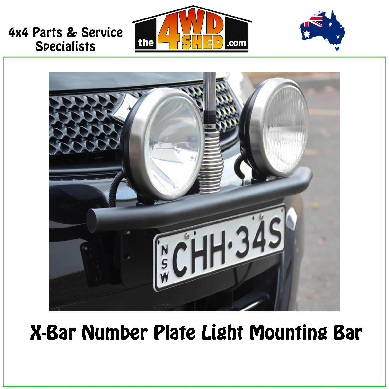 XBar Number Plate Light Mounting Bar Chrome