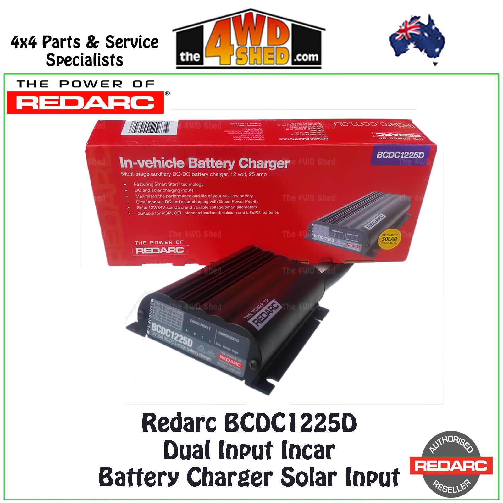 Dual Input 25a In Vehicle Dc Battery Charger Redarc