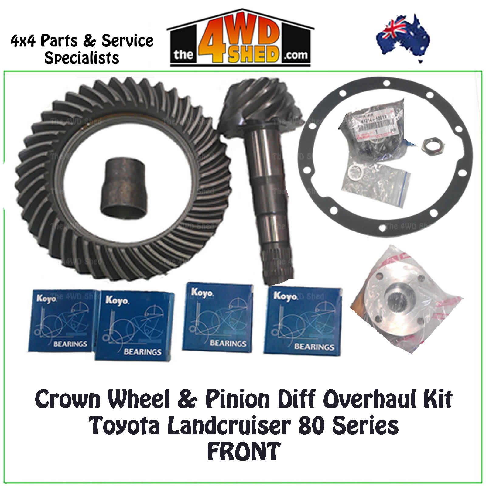 Crown Wheel and Pinion Front Diff Overhaul Kit 80 Series