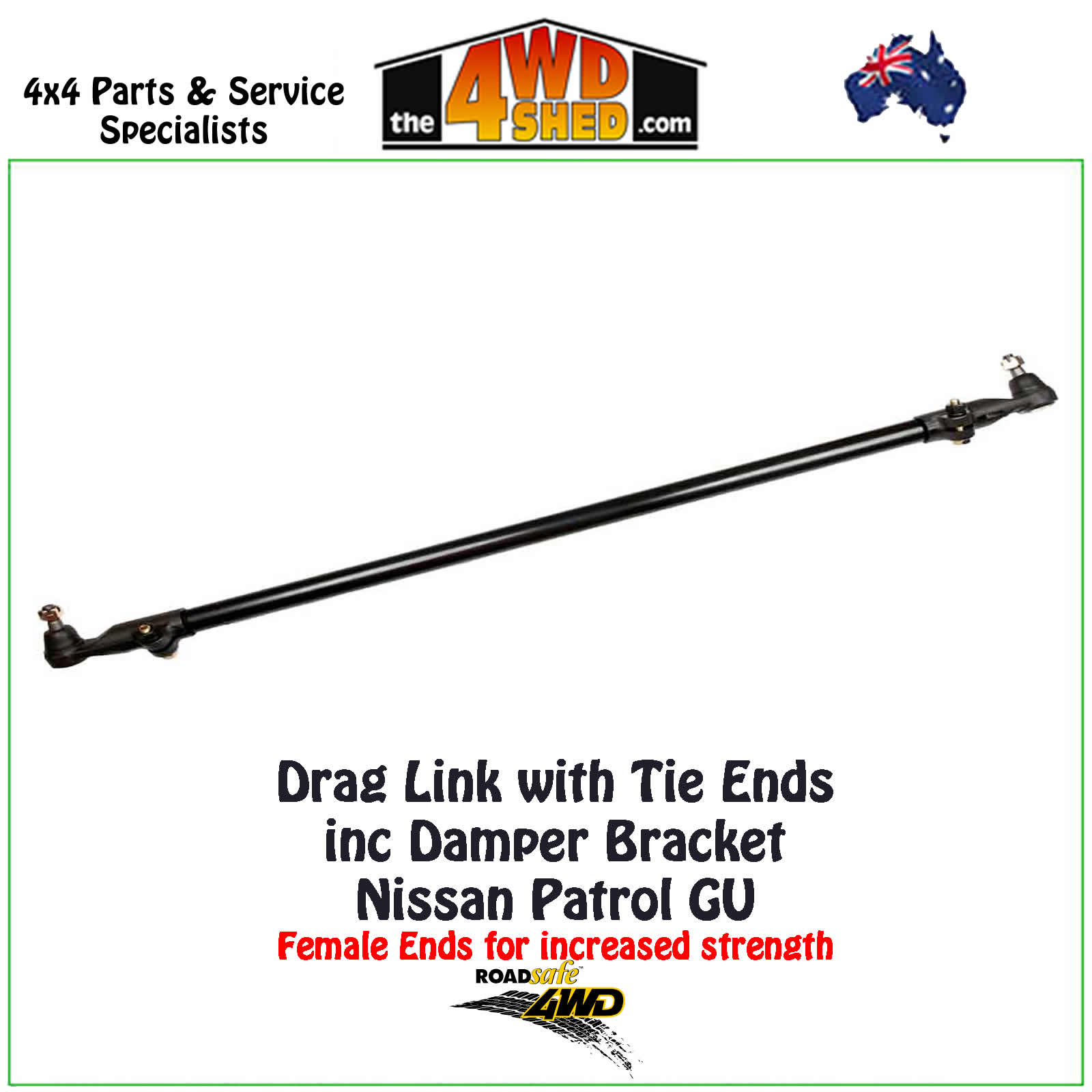 Steering Tie Rod End / Drag Link - P10 Military ES2027L - For Chevy Blazer, GMC
