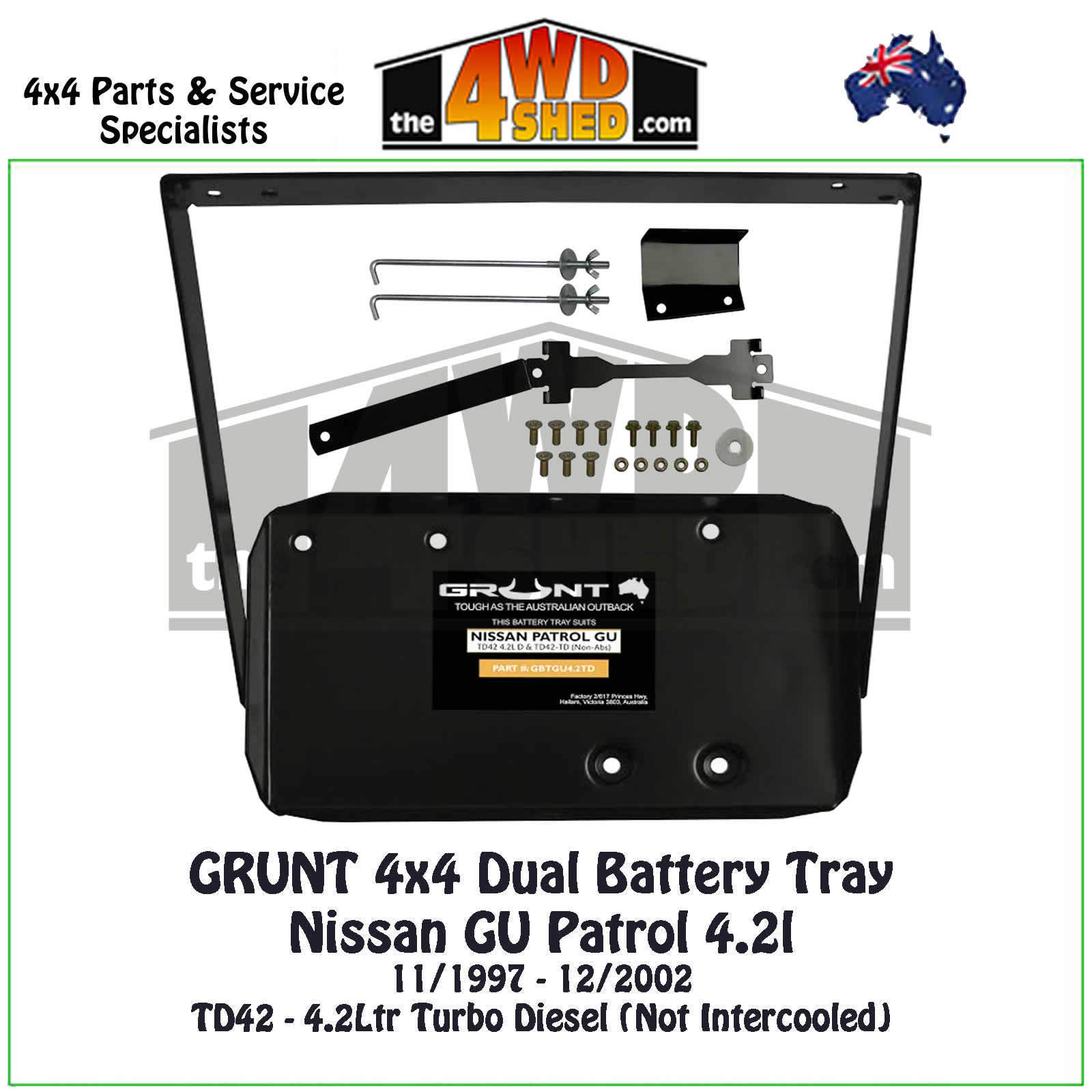 Nissan GU Y61 Patrol 4.2l Dual Battery Tray Grunt 4x4