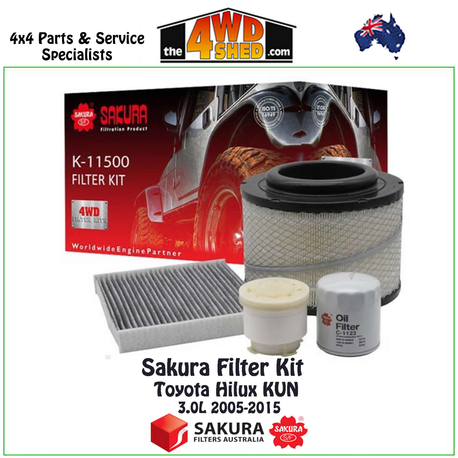 SAKURA FILTER KIT TOYOTA HILUX 3.0l 2005 2015