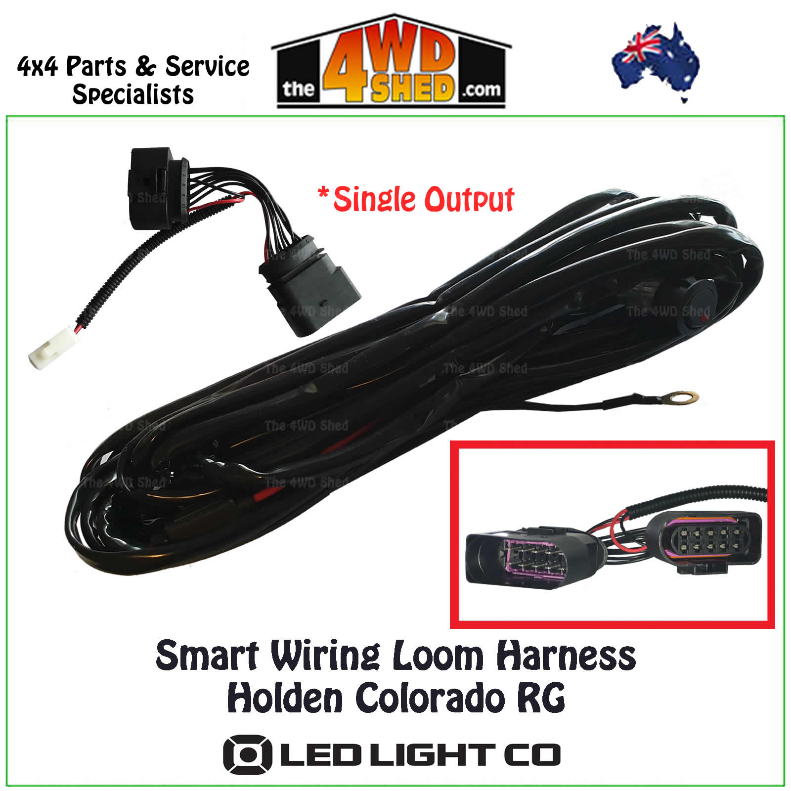 Single Output Wiring Loom Harness Holden Colorado RG Jabsco Searchlight Wiring-Diagram The 4WD Shed