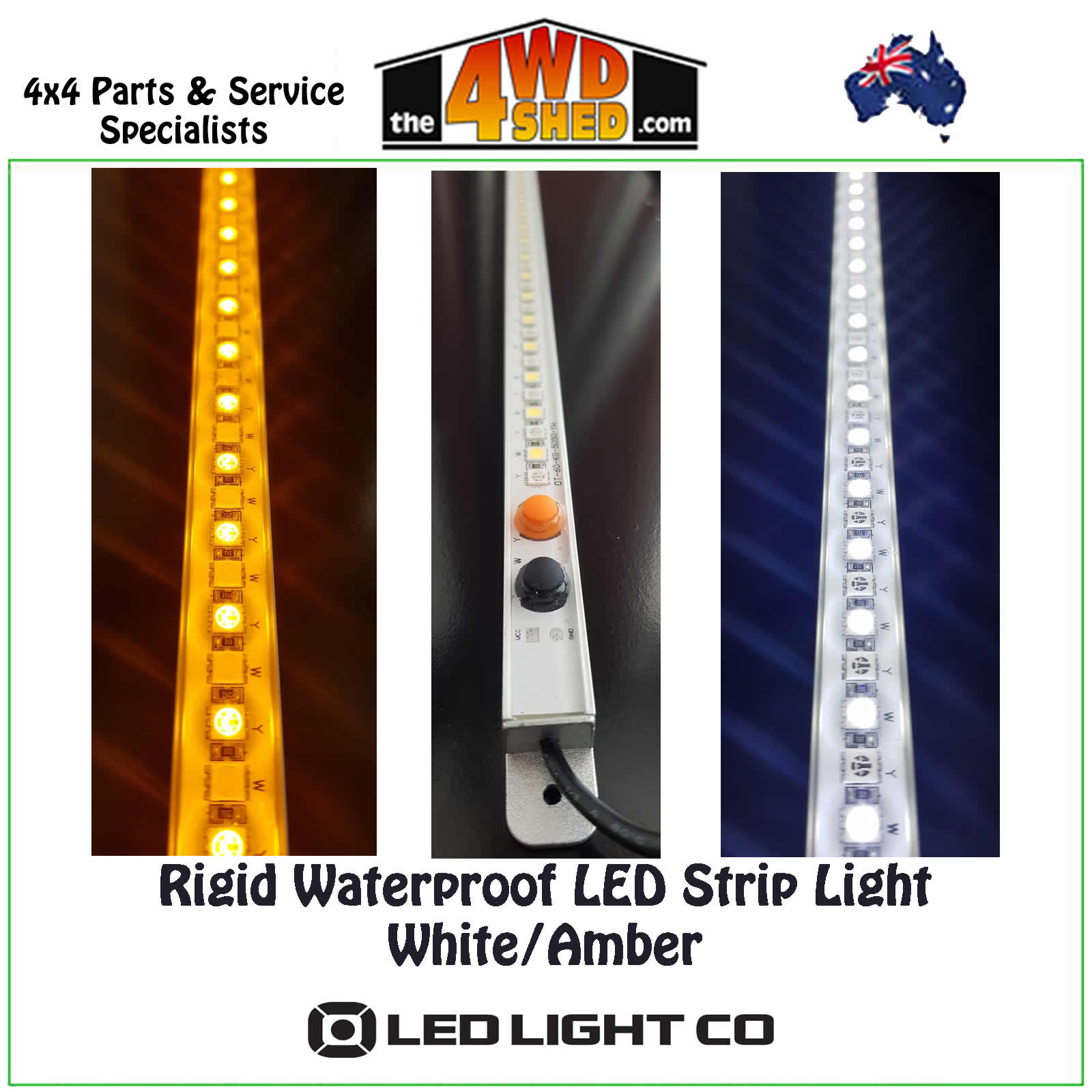 <span style="font-size: 15px;">Rigid Waterproof LED Strip Light White/Amber</span><br>