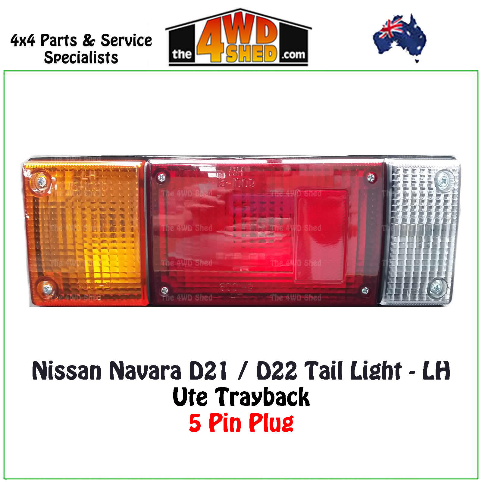 Navara D21 / D22 TRAY BACK Tail Light - L/H wiring diagram for lamp 