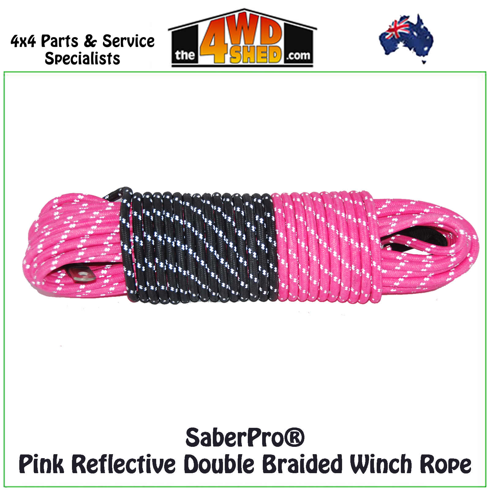 SaberPro® Pink Reflective Winch Rope