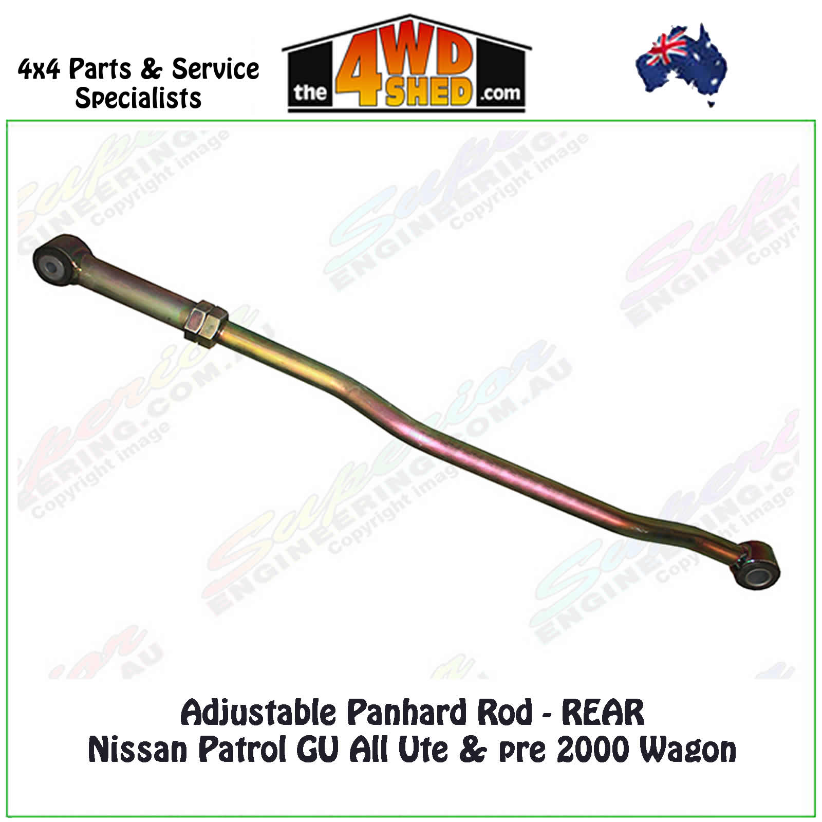 Rear Adjustable Panhard Rod Nissan Patrol GU<br>