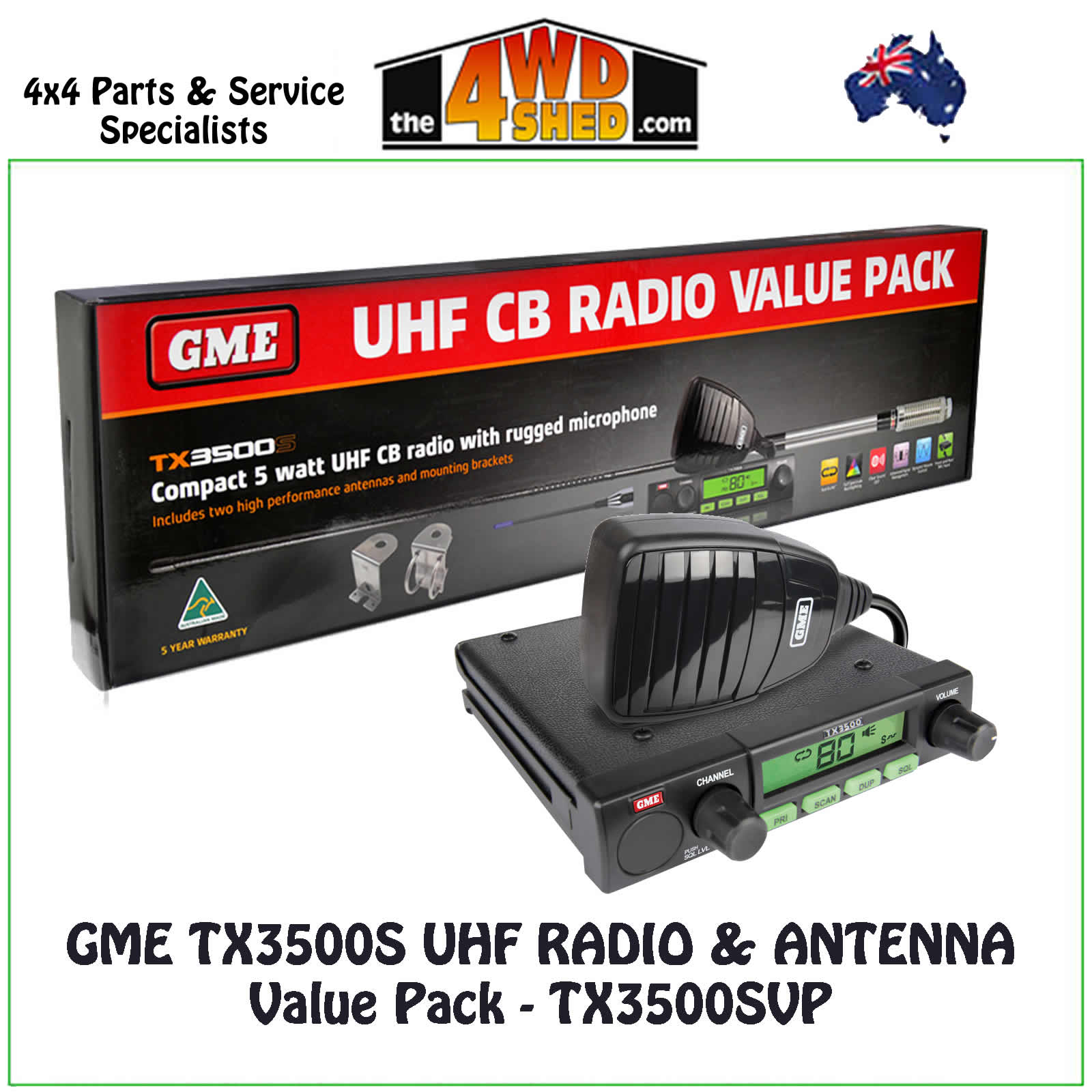<span style="font-size: 16px;" class="">GME TX3500S UHF RADIO &amp; ANTENNA PACK</span>