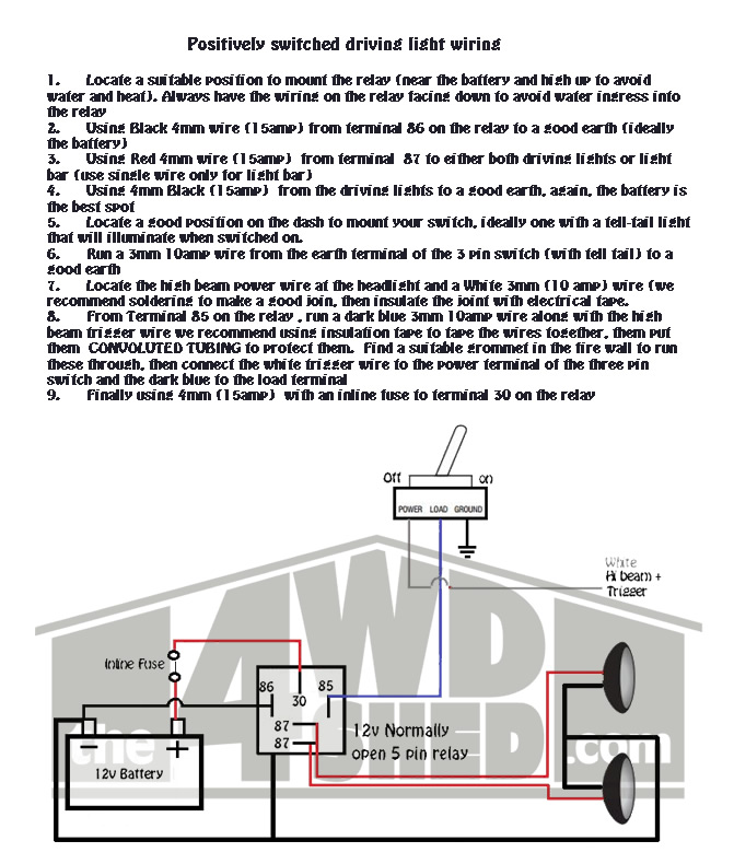 Shed Tech Driving Light Wiring Diagrams Pin Relay Wiring Diagram The 4WD Shed
