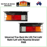 Universal Tray Back Ute LED Tail Lights PAIR with Mounting Bracket