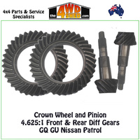 Crown Wheel and Pinion 4.625:1 Front & Rear Diff Gears GQ GU Nissan Patrol