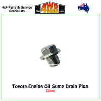 Toyota Engine Oil Sump Drain Plug - 12mm