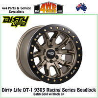 DT-1 9303 Racing Series Beadlock 17x9 0P 6x114.3 CB66.1 - Satin Gold