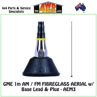 GME 1m AM/FM Fibreglass Aeria w/ Base Lead & Plug