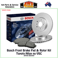 Front Disc Brake Pad & Rotor Kit Toyota Hilux no VSC 297mm diameter