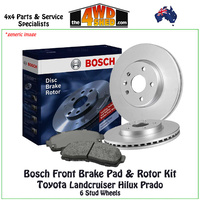 Front Disc Brake Pad & Rotor Kit Toyota Landcruiser Hilux Prado