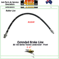 Rubber Extended Brake Line 80 105 Series Landcruiser Front 5-6"