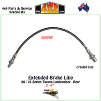 Braided Extended Brake Line 80 105 Series Landcruiser Rear 3-4"