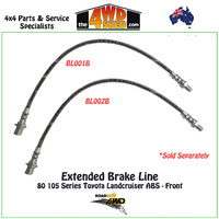 Extended Braided Brake Line 80 105 Series Landcruiser Front ABS