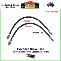 Extended Rubber Brake Line 80 105 Series Landcruiser Front