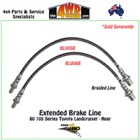 Extended Braided Brake Line 80 105 Series Landcruiser Rear