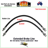 Extended Rubber Brake Line 80 105 Series Landcruiser Rear