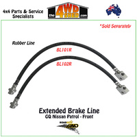 Extended Rubber Brake Line Nissan Patrol GQ Front