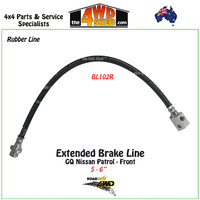 Rubber Extended Brake Line Nissan Patrol GQ Front 5-6"