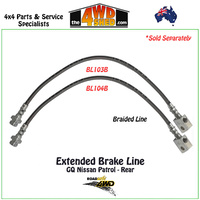 Extended Braided Brake Line Nissan Patrol GQ Rear