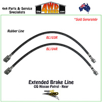 Extended Rubber Brake Line Nissan Patrol GQ Rear