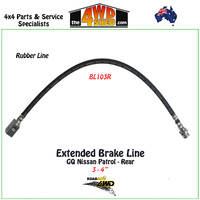 Rubber Extended Brake Line Nissan Patrol GQ Rear 3-4"