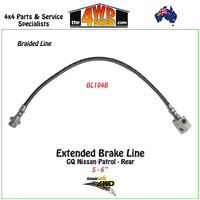 Braided Extended Brake Line Nissan Patrol GQ Rear 5-6"